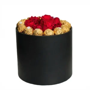 Boîte Fleurs avec Ferrero – Fleurs & Chocolat Cadeau Maroc