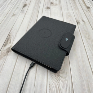 Block note à couverture rigide avec chargement sans fil