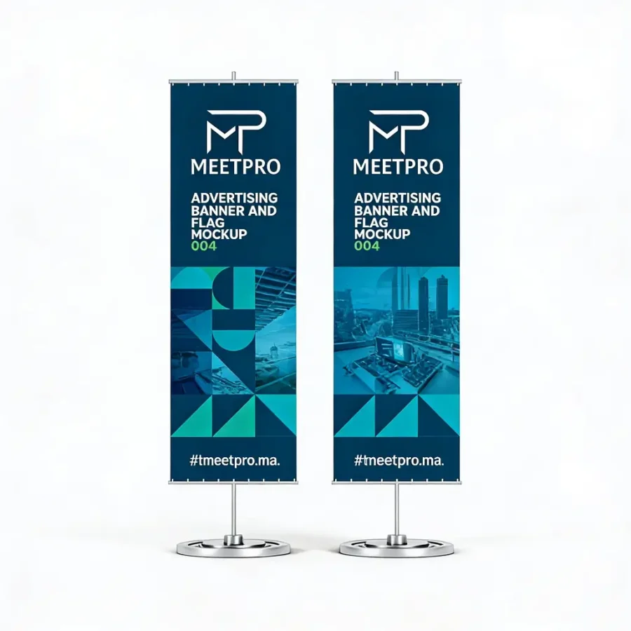 Maquette de Bannière Publicitaire – Modèle Pro pour Affichage & Marketing