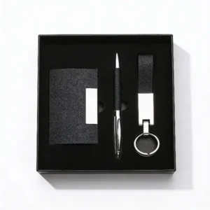 Coffret 3 pcs – Stylo, Porte-Cartes & Porte-Clés Personnalisés