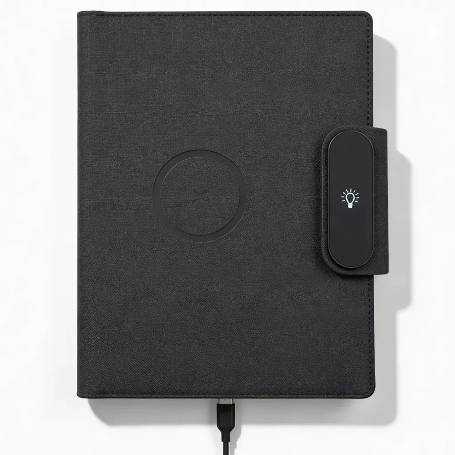 Bloc Note à Couverture Rigide avec Charge Sans Fil Bloc Note à Couverture Rigide avec Charge Sans Fil