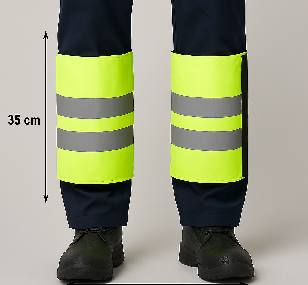 Guêtre réfléchissante haute visibilité – Brassard de sécurité pour jambe / Surpantalon HV