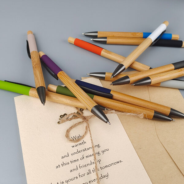 Stylos bille colorés à corps texturé – Image 2