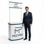 Comptoir d’accueil promotionnel personnalisable – Display Professionnel | MeetPro Maroc