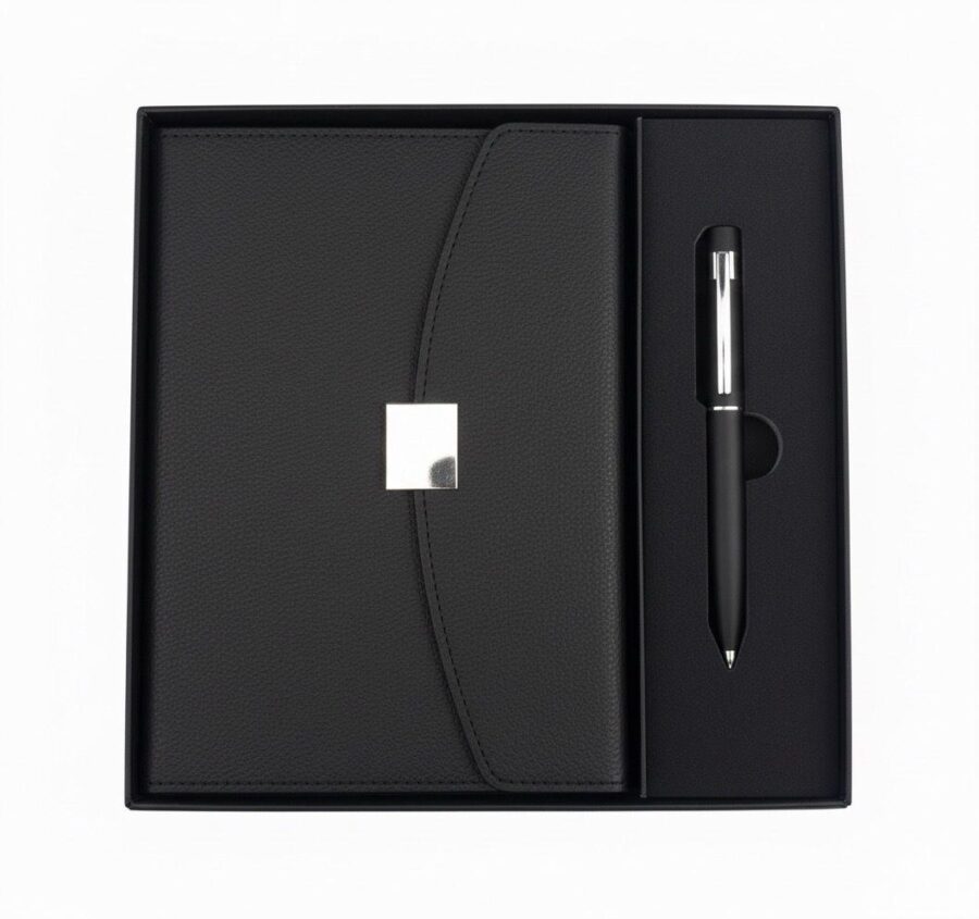 Coffret Business 2 Pièces : Carnet Texturé et Stylo Métal