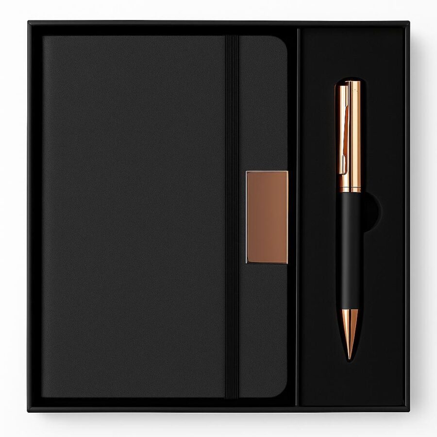 Coffret Cadeau Premium : Carnet & Stylo Rose Gold