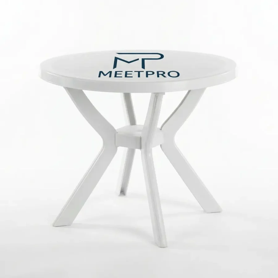 Table Ronde Blanche Personnalisée 90 cm | Mobilier Pro – MeetPro Maroc