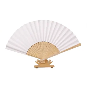 Eventail Personnalisé en Bois & Tissu – Petit/Grand | MeetPro