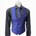 Gilet Homme Bleu Roi Croisé avec Cravate – Mariage Chic