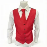Gilet Homme Rouge Élégant avec Cravate – Style Mariage & Cérémonie