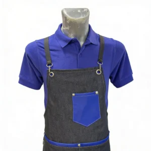 Tablier en Jean Noir avec Poche Bleue – Tablier Pro