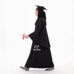 Tenue de remise de diplômes noire femme Maroc – robe cérémonie élégante Casablanca