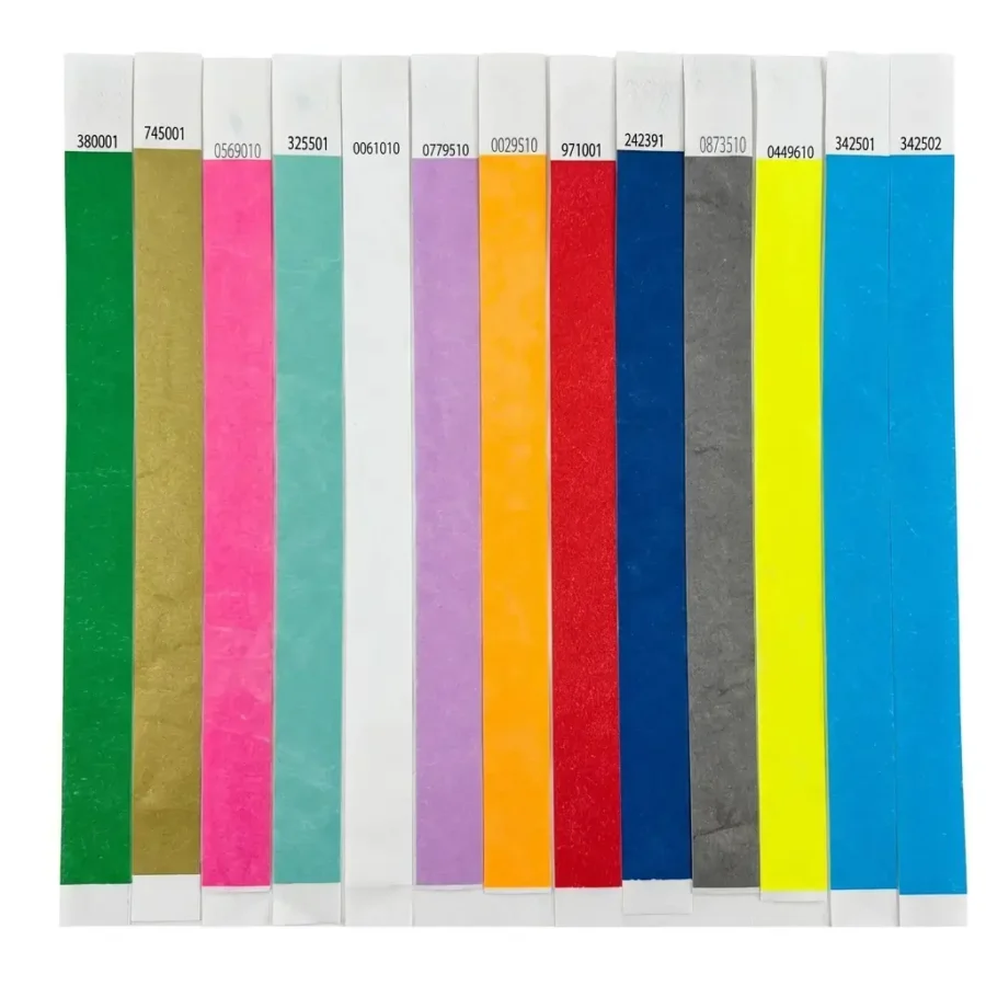Bracelet papier Tyvek fluo lot événementiel Maroc - MEETPRO